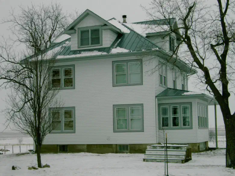 The new metal roof in winter
